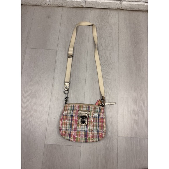 Coach Handbags - Coach Poppy Madras Plaid Sequin Crossbody Bag Multicolor Y2K Metallic